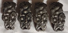Set of 4 Primative Napkin Rings, Norsk Tinn Norway, Norwegian Serviettinger
