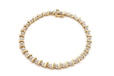 10k Yellow Gold 0.75 CTW Diamond Tennis Bracelet 7"