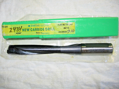 Sumitomo 43/64'' Carbide Tipped Through Coolant 2-Fluted Drill Bit KDS06719LAV
