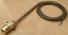 Brass Switched Pre Wired Table Lamp Kit with 2.5-5m Flex Cable and 20cm Tube