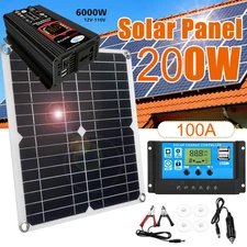 6000 Watts Solar Panel Inverter Kit 100A 12V Battery Charger With Controller 