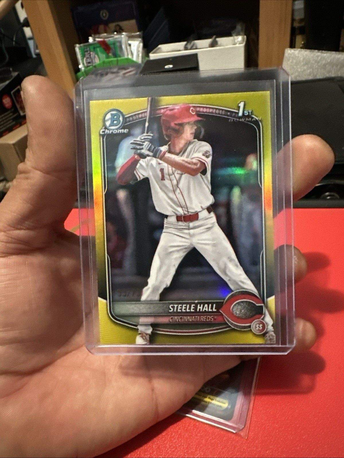 2025 BOWMAN DRAFT CHROME STEELE HALL 1ST  True Yellow REFRACTOR  /75 Reds
