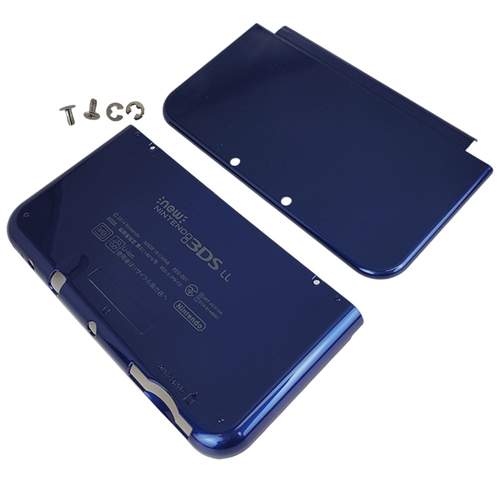 For New Nintendo 3DS XL LL Blue Top Bottom Cover Replacement