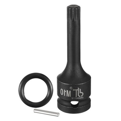 1/2'' Drive x 10mm Impact Triple Square Spline Bit Socket Metric 3'' Length