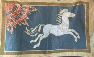 Kingdom Of Rohan Horse Polyester Flag 34"x58" Wall Hanging Banner Medieval Decor