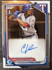 2024 Bowman #CPA-CP Chandler Pollard 1st Auto Texas Rangers