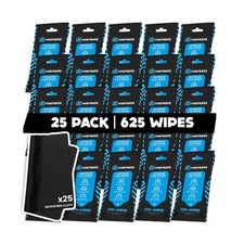 Fortress Car Interior Wipes with Microfiber Cloth 25 ct, Pack of 25 for Car...