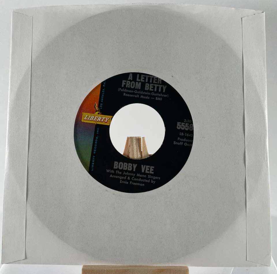 BOBBY VEE - BE TRUE TO YOURSELF / A LETTER FROM BETTY—VG - Image 4 of 4