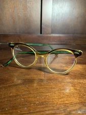 RARE Vintage Bausch And Lomb Eyeglasses Green And Tan Clear 4 1/2-5 3/4 B&L 4620