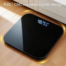 Digital Bathroom Scale LED Glass High Precision w/ Temp Display Kg/Lb Extra Wide