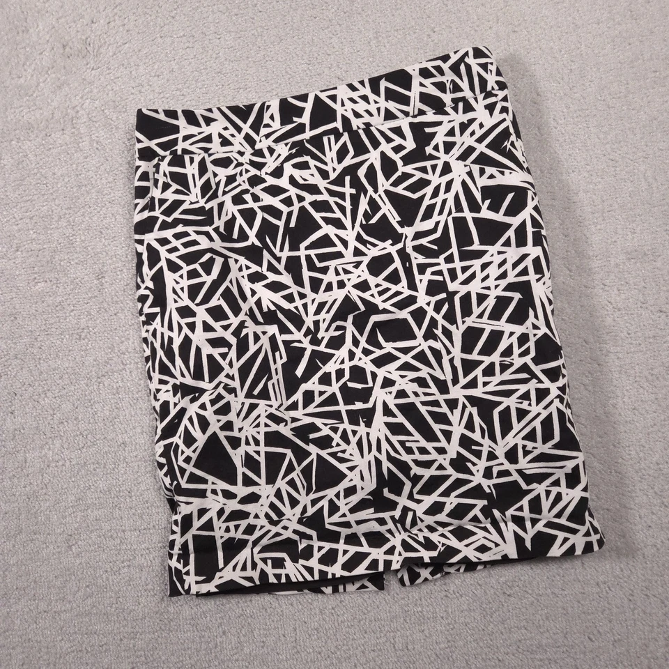 Falda Calvin Klein Mujer 8 Negra Blanca Geométrica Forrada a Lápiz Abertura Trasera Oficina Foto 2 de 4