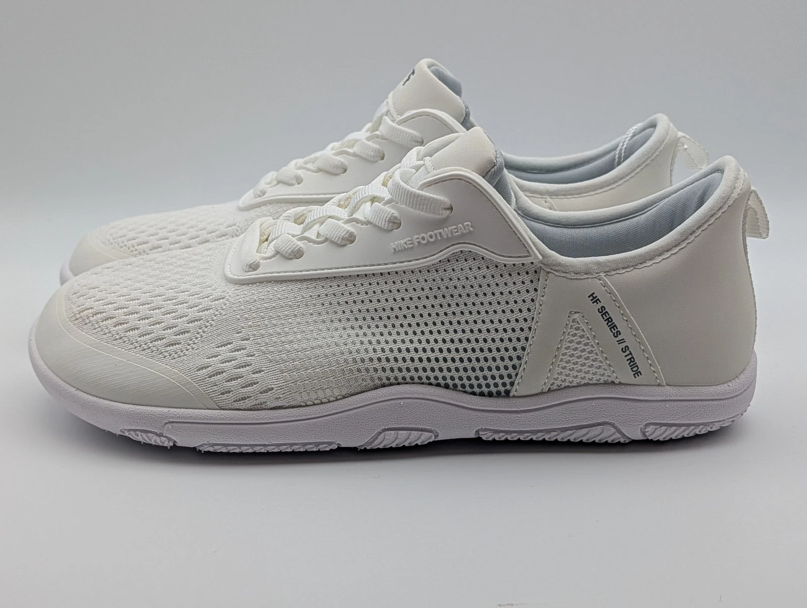Hike Footwear W9/9.5 M7/7.5 EU40 HF Stride Barefoot Walking Shoes Sneakers White
