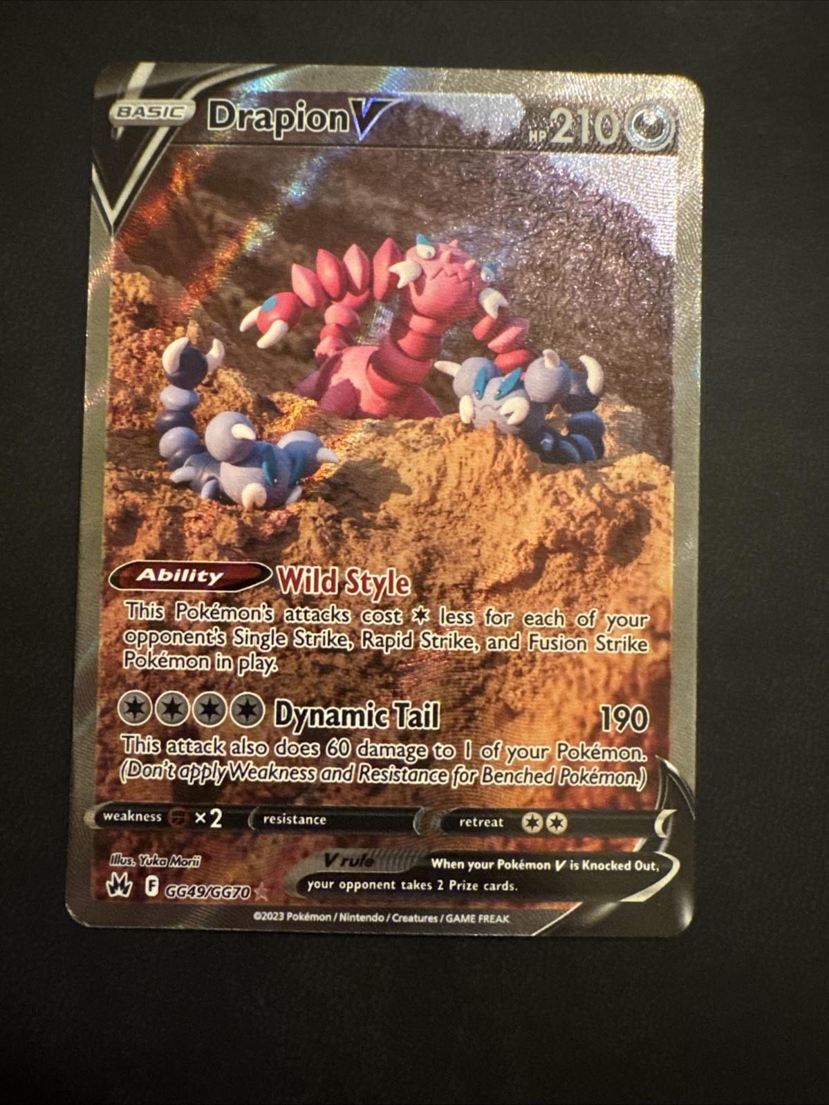 Pokémon Drapion v Crown Zenith Galarian Gallery Holo Ultra Rare Card GG49/GG70