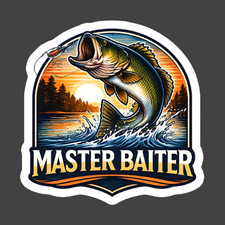 Fishing Sticker Vinyl Decal Master Baiter Funny Bass Fisherman Gift Fishing Sticker Vinyl Decal Master Baiter Funny Bass Fisherman Gift