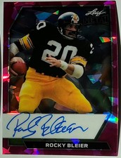 2026 Leaf Metal Rocky Bleier Auto Autograph Crystal Pink On Card #d 5/5