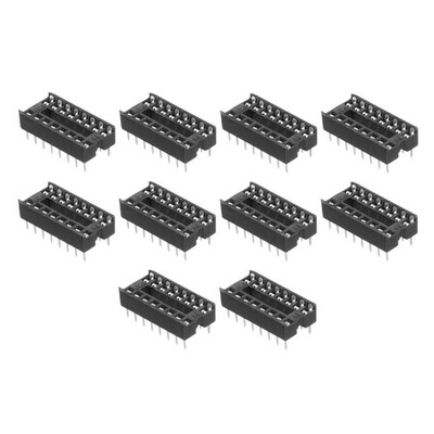 20Pcs DIP IC Chip Socket Adapter, 2.54mm Pitch 16 Pin Soldering Flat Circuit