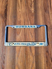 Community Chevrolet Burbank California License Plate Frame Metal White Blue