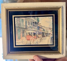 Vtg Framed C & A Richards Boston French Quarter New Orleans 1880 #S-993 7.5x6.5"