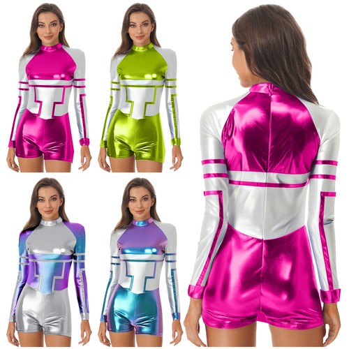 Abiti Donna Lucidi Activewear Halloween Pagliaccetti Festa Tuta Manica Lunga - Foto 2 di 61