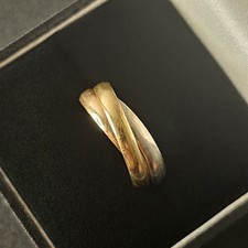 Vintage 9ct Gold Tri-Colour Trinity Rolling Ring Fully Hallmarked 375, 3.67g