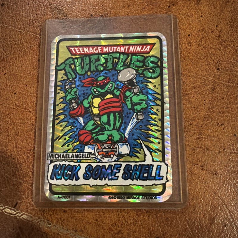 1990 Teenage Mutant Ninja Turtles 3 D Prismatic Sticker # A-7001 Michaelangelo 