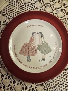 Vintage Commemorative Dinner Plate Zelienople PA Orphans Home & Farm School 1954
