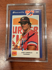 1985 Burger King Huntsville Stars Jose Canseco Signed Rookie Card