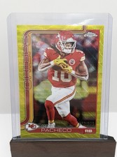 2025 Topps Chrome Footbal Isiah Pacheco Yellow Wave Refractor /275