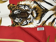 Hermes Scarf 90cm MINT 'TIGRE ROYAL' ICONIC NOSTALGIC H CARRE Foulard