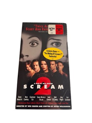 Scream 2 VHS Sealed Watermarked R Wes Craven Neve Campbell Hype Sticker 1999
