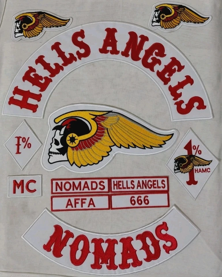 Hll Anjel patch patches MC 1% Affa Nomads full Embroidery patch set iron on - Image 2 of 2