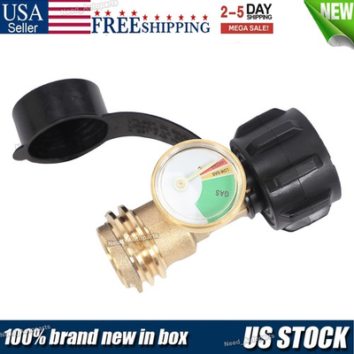 #ad Propane Tank Gauge Gas Grill BBQ RV Pressure Adapter Meter Gauge Indicator Brass $16.00