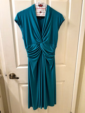 Jones New York, Woman's Teal Sleeveless Petite Dress, Size 10P