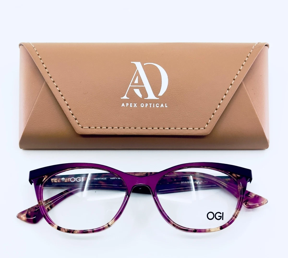 OGI Heritage 9117/2137 Pink Ombre Cat Eye Glasses Frames Japan 50-16-140 OGI Heritage 9117/2136 Gold Womens Cat Eye Full Rim  main image 3