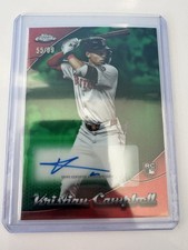 KRISTIAN CAMPBELL 2025 TOPPS CHROME UPDATE ROOKIE GREEN RC AUTO /99 Q2403