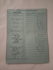 Game Used MLB Chicago Cubs Lineup Card Dave Kingman Bruce Sutter July 30, 1978