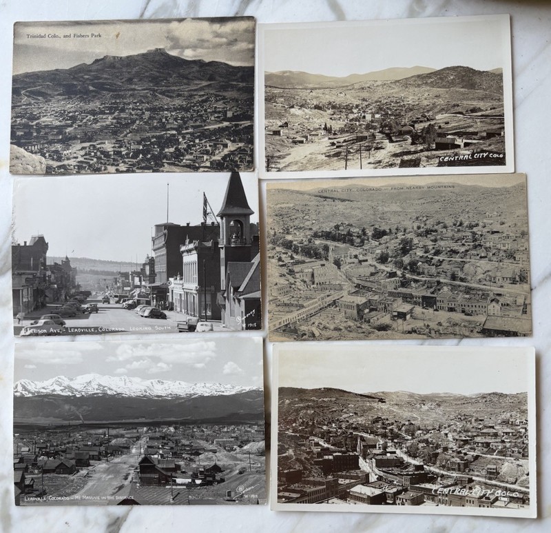 Antique Postcard Lot of 6 Picture Post Cards Leadville, Trinidad, Central, City