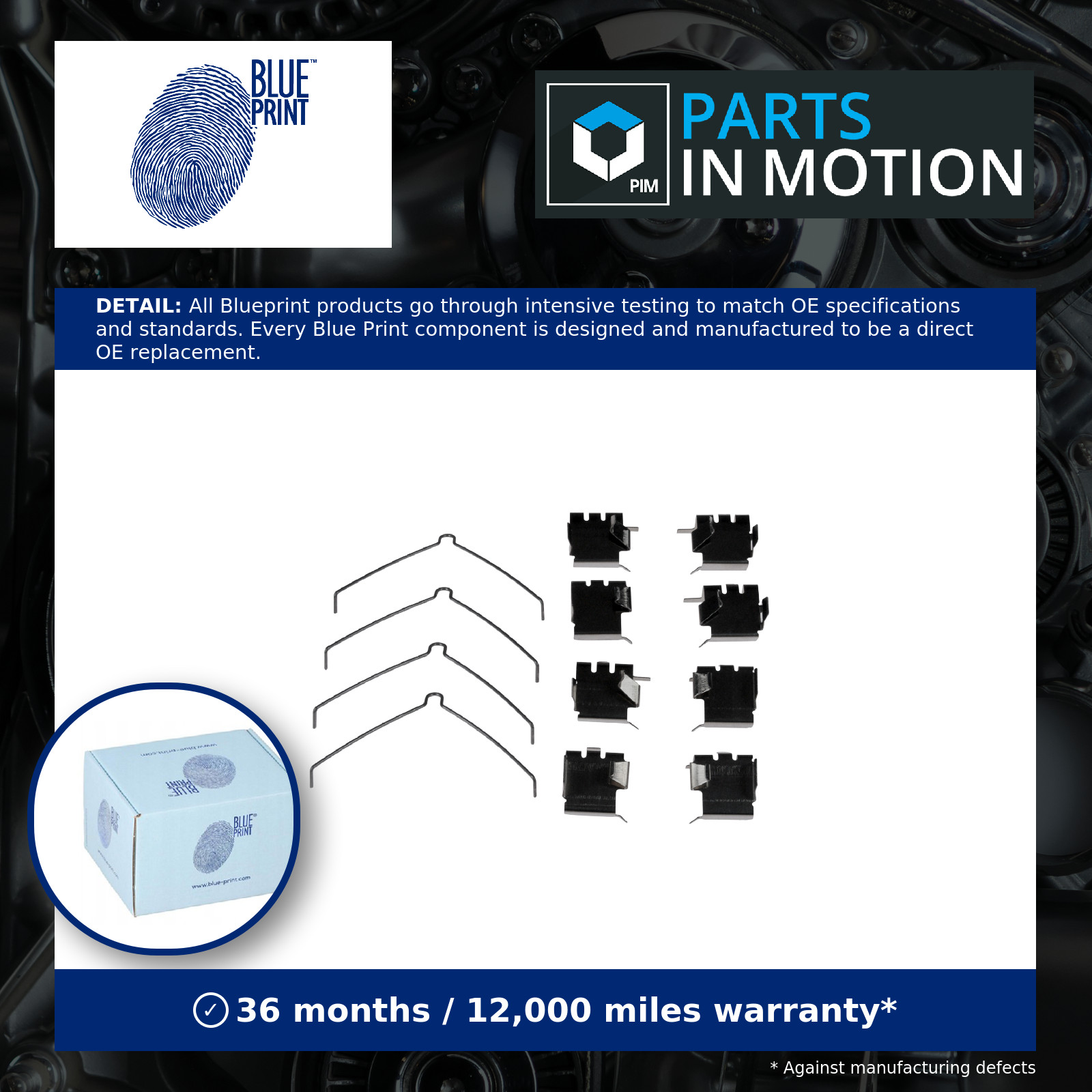 Brake Pad Fitting Kit Front ADT348607 Blue Print BRKFITTINGKIT277 Quality New