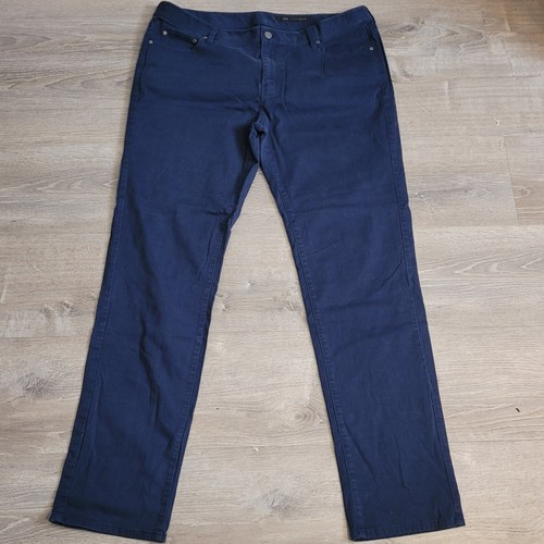 J Hilburn Custom Tailored Dress Pants 41x34 Navy High Rise Career Office Slacks