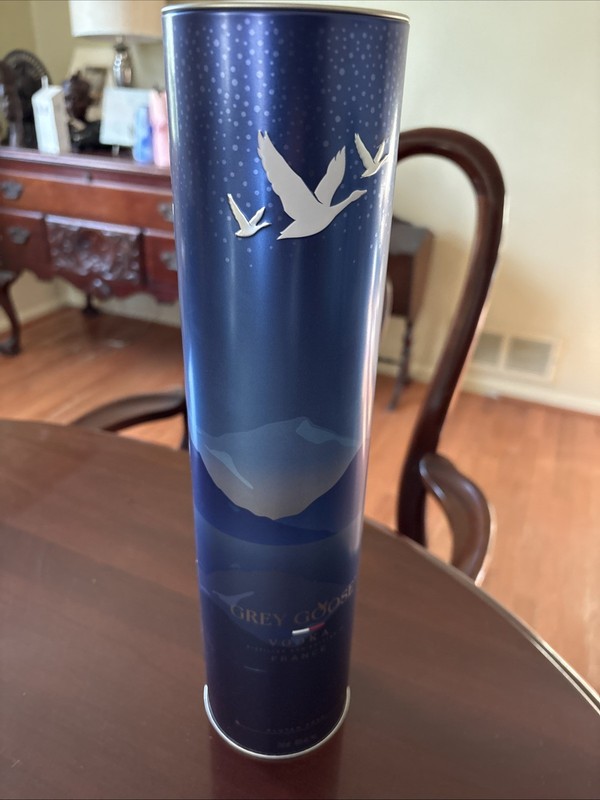 EMPTY GREY GOOSE VODKA Metal PACKAGING CANISTER TUBE  Gifting Option