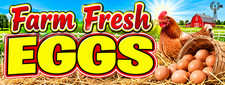 3ft x 8ft FARM FRESH EGGS Vinyl Banner-FREE SHIPPING CAN BE PERSONALIZED