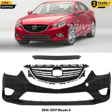 Front Bumper Cover Fascia Paintable Grille Assembly Kit For 2014-2017 Mazda 6 Front Bumper Cover Fascia Paintable Grille Assembly Kit For 2014-2017 Mazda 6
