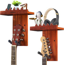 Neboic 2 Pack Guitar Wall Mount Guitar Hanger with Wood Shelf Guitar Hook
