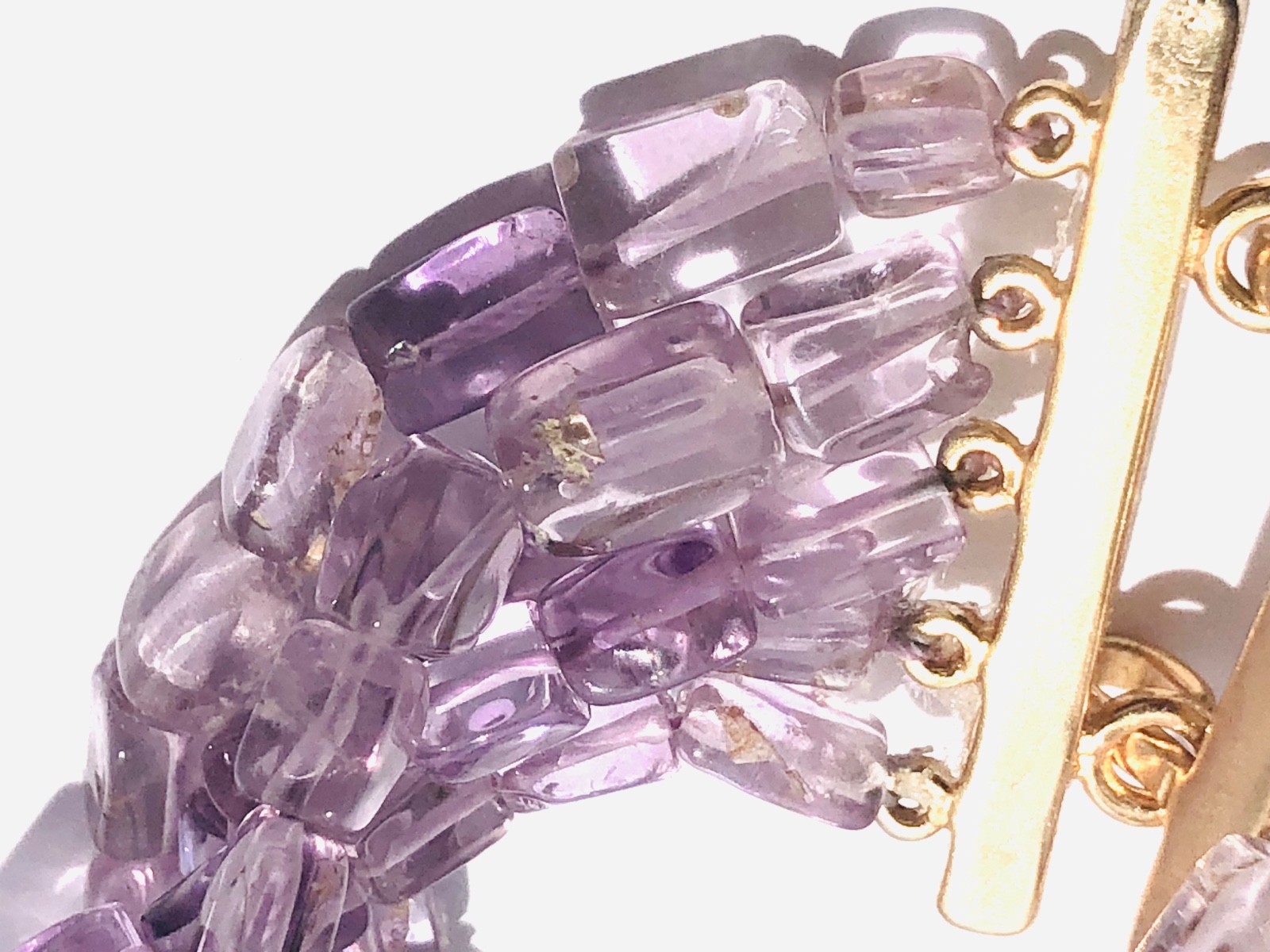 Delicate 5 row amethyst flat rectangle beads 925 … - image 11