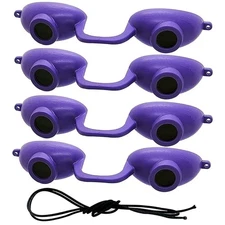 EVO FLEX Super Sunnies UV Eye Protection Tanning Bed Goggles '4 Pack Purple'