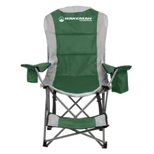 Portable Camping Chair with Foot Rest 300lb Capacity Beach Chair, Green