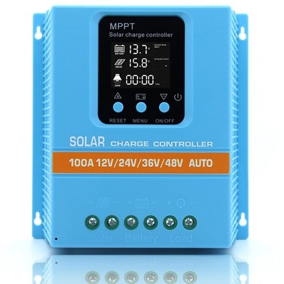 Controller Charge 100A MPPT 12V 24V 48V LCD Dual USB Solar Upgraded Display 100V