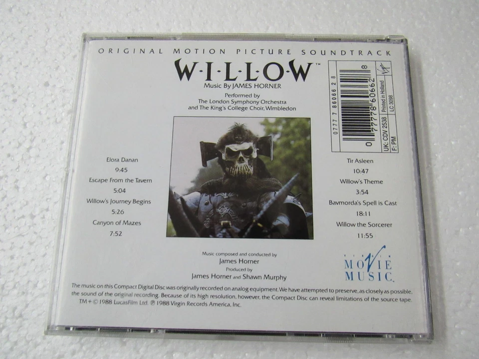 Willow Original Motion Picture Soundtrack- James Horner  CD - - Image 2 of 4