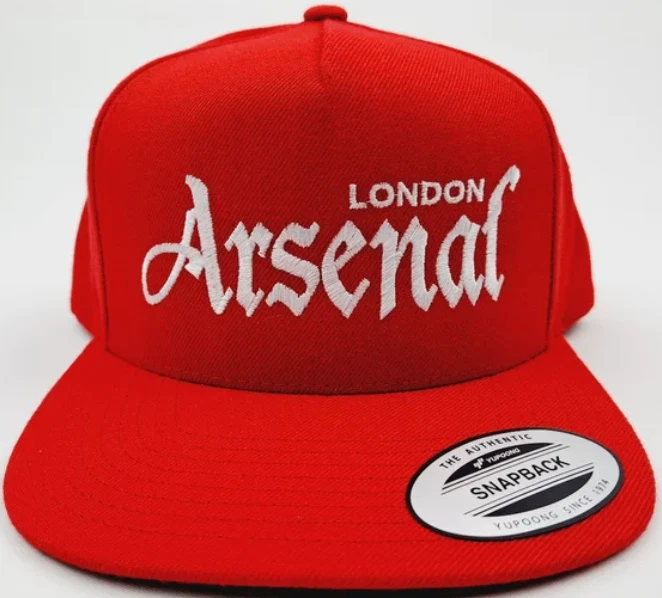 Arsenal Football Club Flat Bill Trucker Mesh Snapback Cap Hat Red