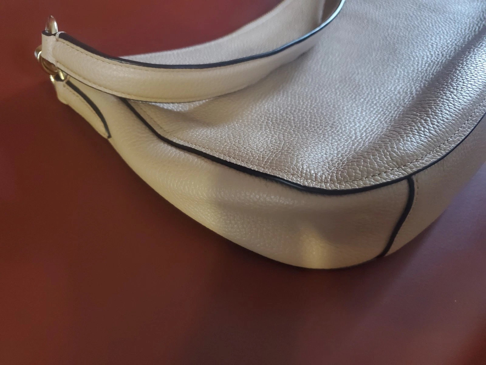 Borsa a tracolla Coach 56819 in pelle beige ciottolata quasi come nuova 10 5x6 5x2 5"